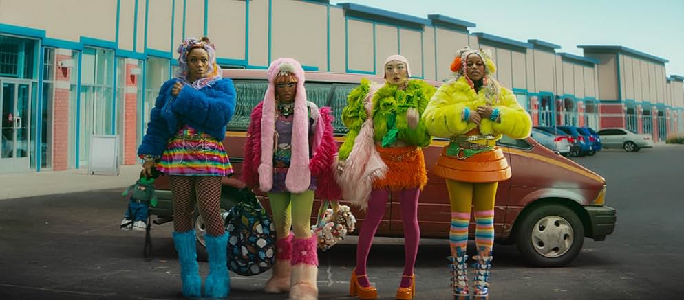 Naomi Ackie, Keke Palmer, Poppy Liu, and Taylour Paige in “I love Boosters."