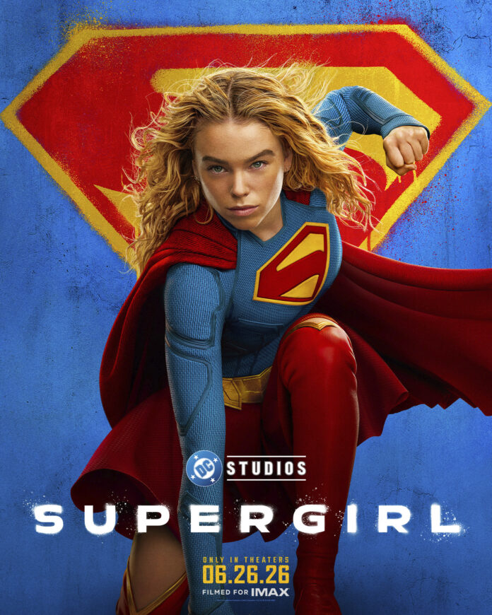 Supergirl 2026 movie poster featuring the DC superhero in costume