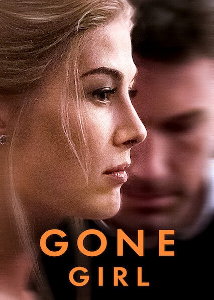 Gone Girl Netflix movie poster starring Rosamund Pike and Ben Affleck