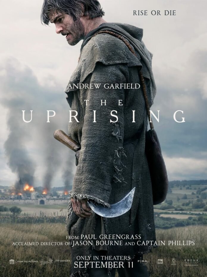 Andrew Garfield leads the historical epic The Uprising in the film’s official poster.