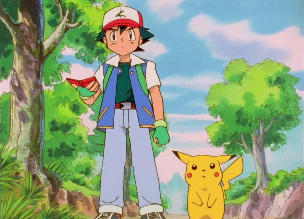 Ash and Pikachu from Pokémon Indigo League in the Kanto region