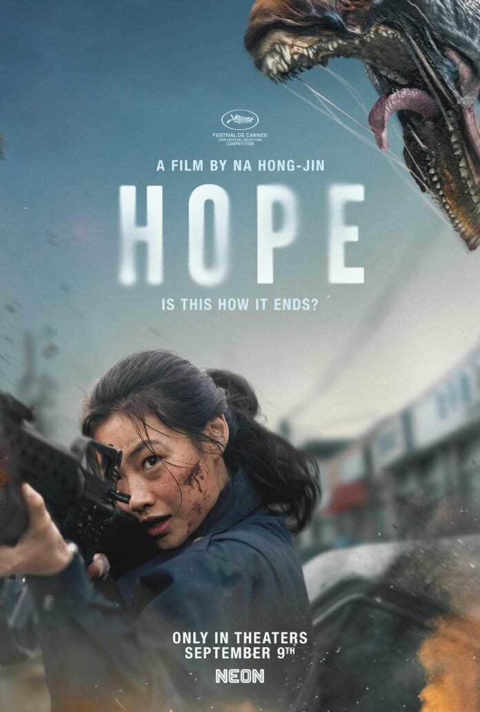 HOPE 2026 poster featuring a mysterious creature looms above