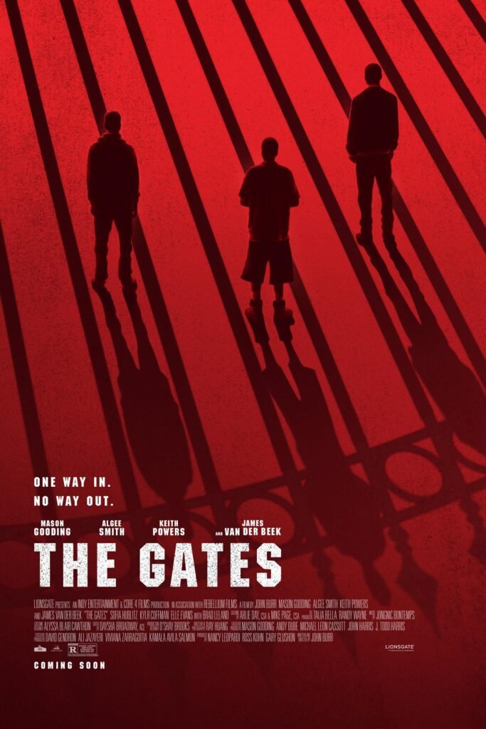     The Gates movie poster showing three figures casting long shadows across a red floor