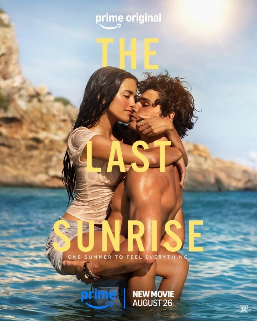     The Last Sunrise poster showing a couple embracing in the sea