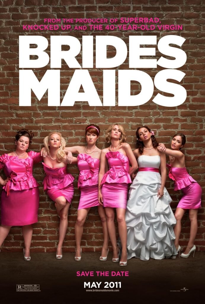  Bridesmaids poster featuring the wedding party dressed in pink