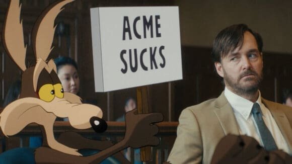 Wile E. Coyote and Will Forte as Kevin Avery in Coyote vs. Acme