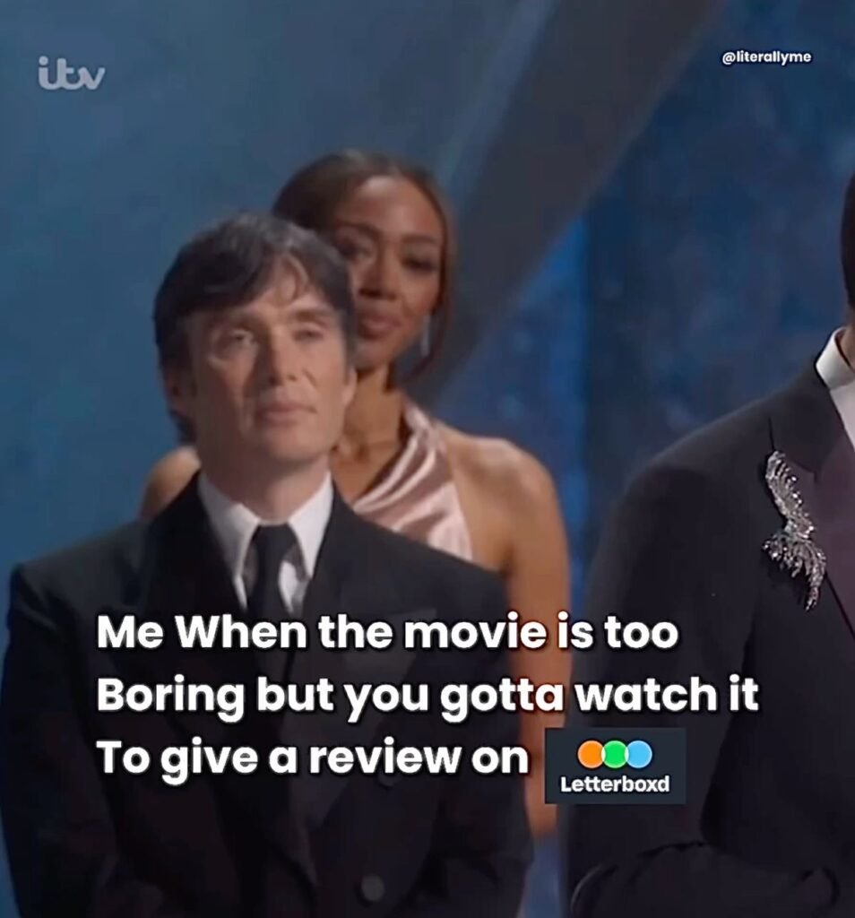 Letterboxd meme about watching a boring movie to write a review