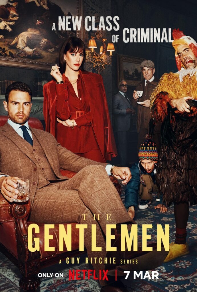 The Gentlemen Season 2 Netflix poster featuring Theo James and the ensemble cast
