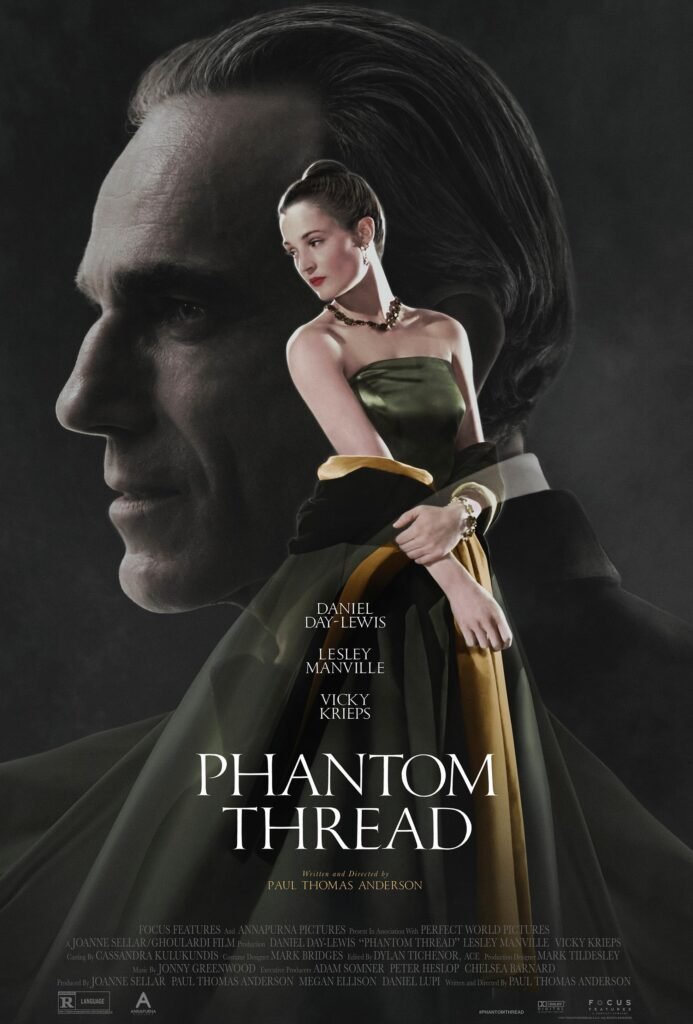 Phantom Thread poster featuring Daniel Day-Lewis and Vicky Krieps