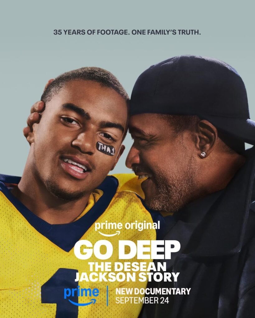 Go Deep: The DeSean Jackson Story poster featuring DeSean Jackson and his father