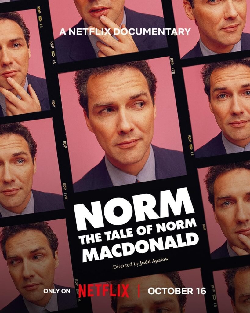 Norm Macdonald featured in the Netflix documentary poster directed by Judd Apatow.