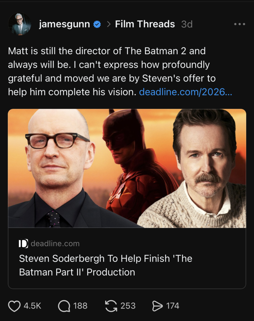 James Gunn’s Thread post